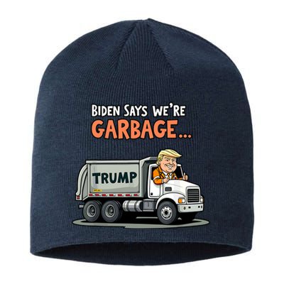 Donald Trump Rides In Truck Biden Says Were Garbage Sustainable Beanie