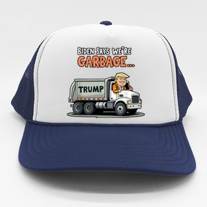 Donald Trump Rides In Truck Biden Says Were Garbage Trucker Hat