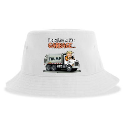 Donald Trump Rides In Truck Biden Says Were Garbage Sustainable Bucket Hat