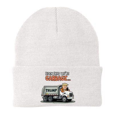 Donald Trump Rides In Truck Biden Says Were Garbage Knit Cap Winter Beanie