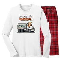 Donald Trump Rides In Truck Biden Says Were Garbage Women's Long Sleeve Flannel Pajama Set 