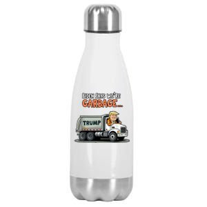 Donald Trump Rides In Truck Biden Says Were Garbage Stainless Steel Insulated Water Bottle