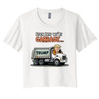 Donald Trump Rides In Truck Biden Says Were Garbage Women's Crop Top Tee