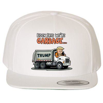 Donald Trump Rides In Truck Biden Says Were Garbage Wool Snapback Cap