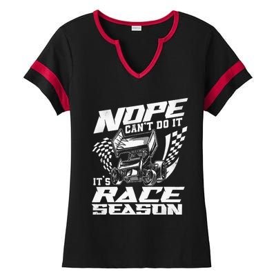 Dirt Track Racing Race Sprint Car Ladies Halftime Notch Neck Tee