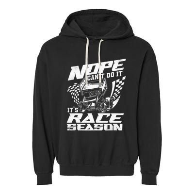 Dirt Track Racing Race Sprint Car Garment-Dyed Fleece Hoodie