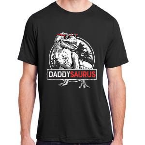 Daddysaurus T Rex Dinosaur Daddy Saurus Family Matching Adult ChromaSoft Performance T-Shirt