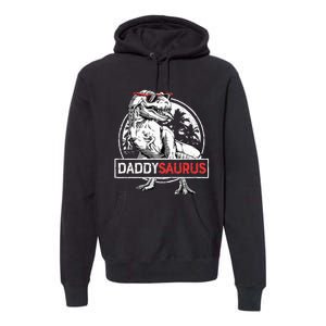 Daddysaurus T Rex Dinosaur Daddy Saurus Family Matching Premium Hoodie