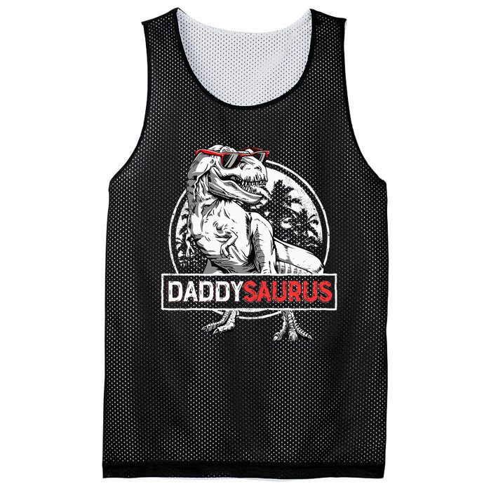 Daddysaurus T Rex Dinosaur Daddy Saurus Family Matching Mesh Reversible Basketball Jersey Tank