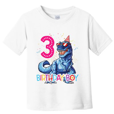 Dinosaur T Rex 3 Year Old 3rd Birthday Toddler T-Shirt