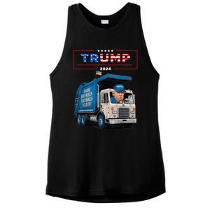 Donald Trump Rides In Garbage Truck Garbage For Trump Ladies PosiCharge Tri-Blend Wicking Tank