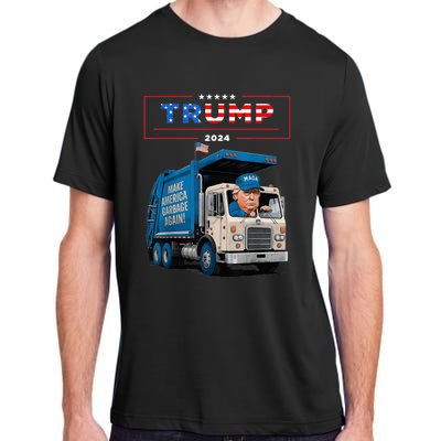 Donald Trump Rides In Garbage Truck Garbage For Trump Adult ChromaSoft Performance T-Shirt