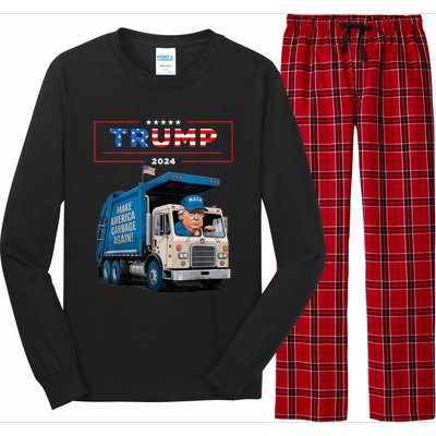 Donald Trump Rides In Garbage Truck Garbage For Trump Long Sleeve Pajama Set