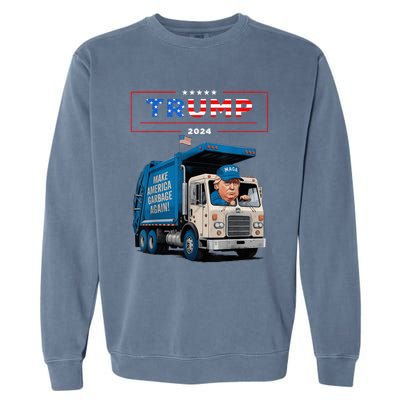 Donald Trump Rides In Garbage Truck Garbage For Trump Garment-Dyed Sweatshirt