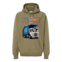 Donald Trump Rides In Garbage Truck Garbage For Trump Premium Hoodie