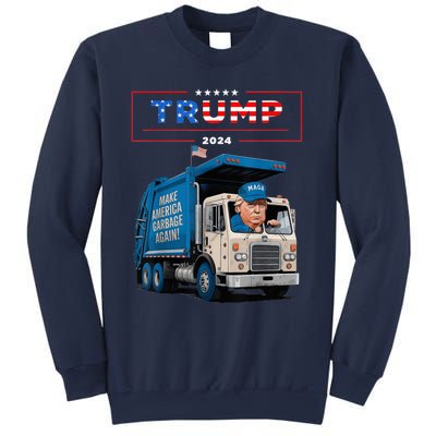 Donald Trump Rides In Garbage Truck Garbage For Trump Sweatshirt