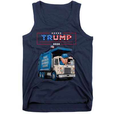 Donald Trump Rides In Garbage Truck Garbage For Trump Tank Top