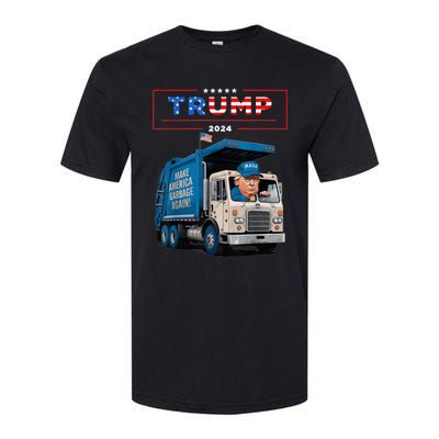 Donald Trump Rides In Garbage Truck Garbage For Trump Softstyle CVC T-Shirt