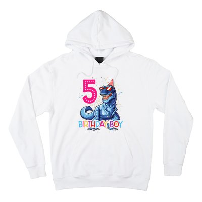 Dinosaur T Rex 5 Year Old 5th Birthday Hoodie