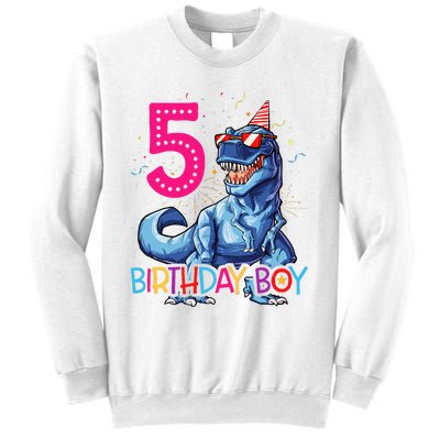 Dinosaur T Rex 5 Year Old 5th Birthday Sweatshirt