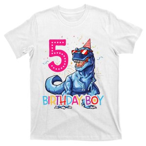 Dinosaur T Rex 5 Year Old 5th Birthday T-Shirt