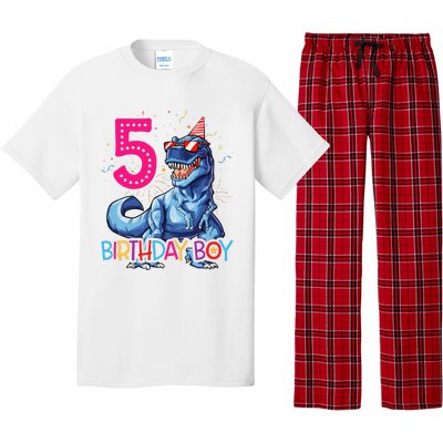 Dinosaur T Rex 5 Year Old 5th Birthday Pajama Set