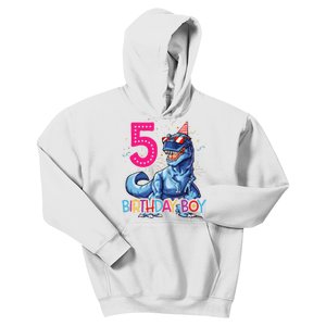 Dinosaur T Rex 5 Year Old 5th Birthday Kids Hoodie