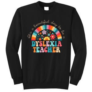 Dyslexia Teacher Retro Dyslexia Sped Therapist Rainbow Sweatshirt