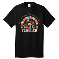 Dyslexia Teacher Retro Dyslexia Sped Therapist Rainbow Tall T-Shirt