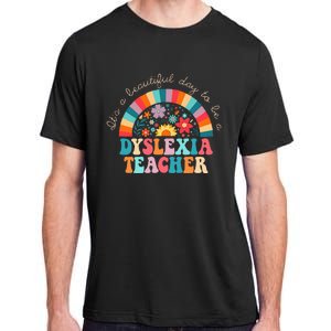 Dyslexia Teacher Retro Dyslexia Sped Therapist Rainbow Adult ChromaSoft Performance T-Shirt