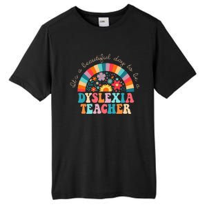 Dyslexia Teacher Retro Dyslexia Sped Therapist Rainbow Tall Fusion ChromaSoft Performance T-Shirt