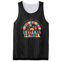 Dyslexia Teacher Retro Dyslexia Sped Therapist Rainbow Mesh Reversible Basketball Jersey Tank