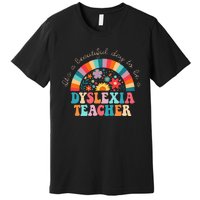 Dyslexia Teacher Retro Dyslexia Sped Therapist Rainbow Premium T-Shirt