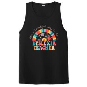 Dyslexia Teacher Retro Dyslexia Sped Therapist Rainbow PosiCharge Competitor Tank