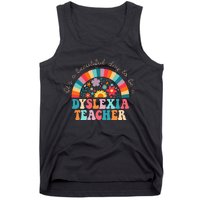 Dyslexia Teacher Retro Dyslexia Sped Therapist Rainbow Tank Top