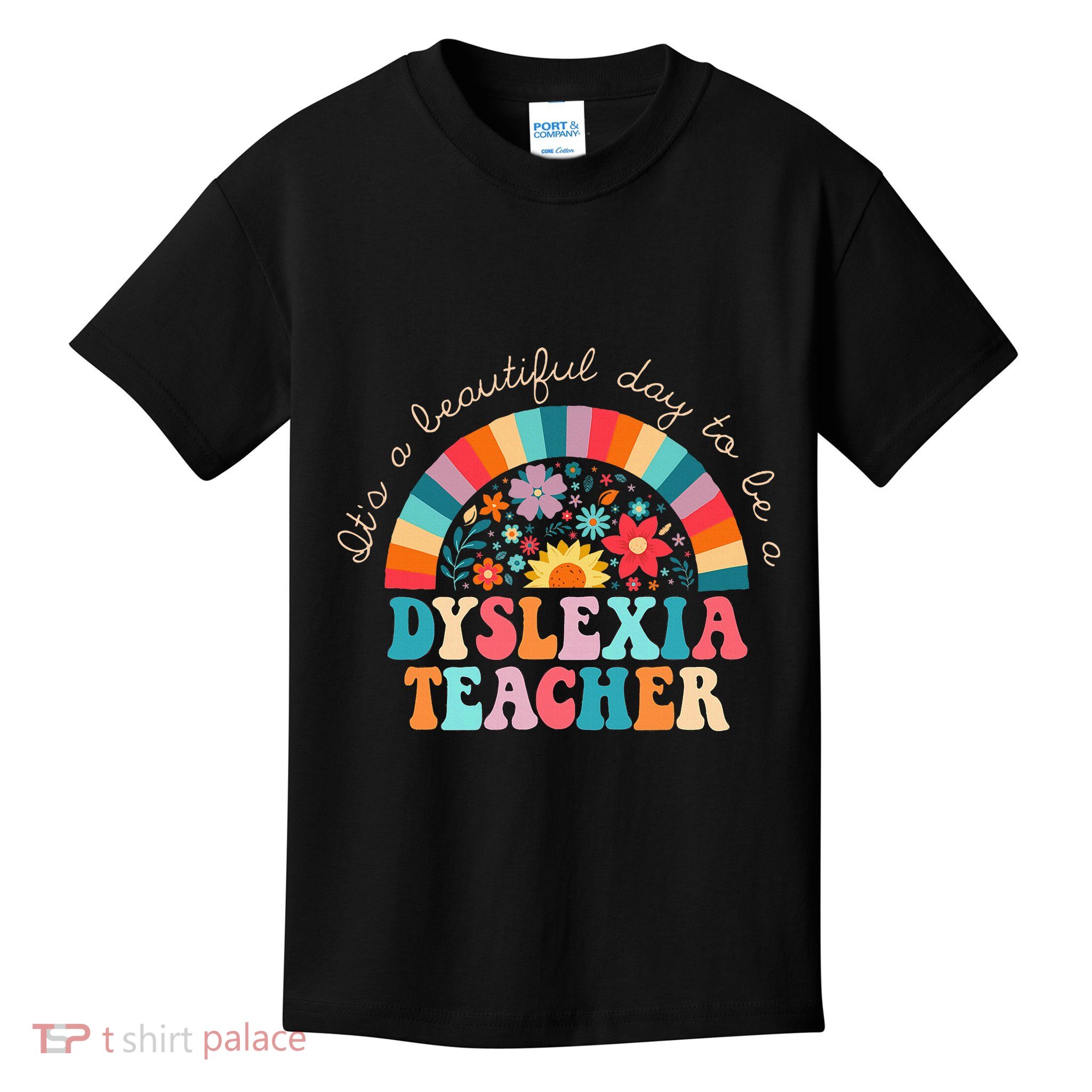 Dyslexia Teacher Retro Dyslexia Sped Therapist Rainbow Kids T-Shirt