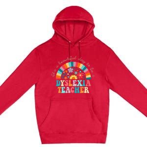 Dyslexia Teacher Retro Dyslexia Sped Therapist Rainbow Premium Pullover Hoodie