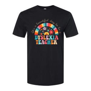 Dyslexia Teacher Retro Dyslexia Sped Therapist Rainbow Softstyle CVC T-Shirt