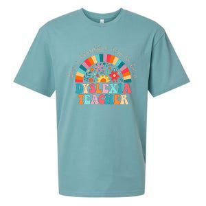 Dyslexia Teacher Retro Dyslexia Sped Therapist Rainbow Sueded Cloud Jersey T-Shirt