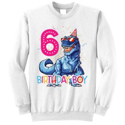 Dinosaur T Rex 6 Year Old 6th Birthday Sweatshirt