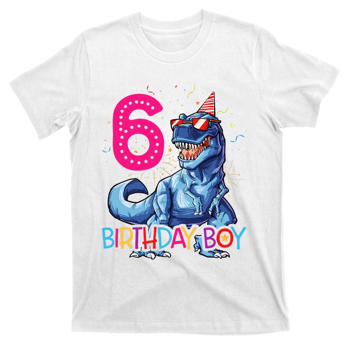 Dinosaur T Rex 6 Year Old 6th Birthday T-Shirt