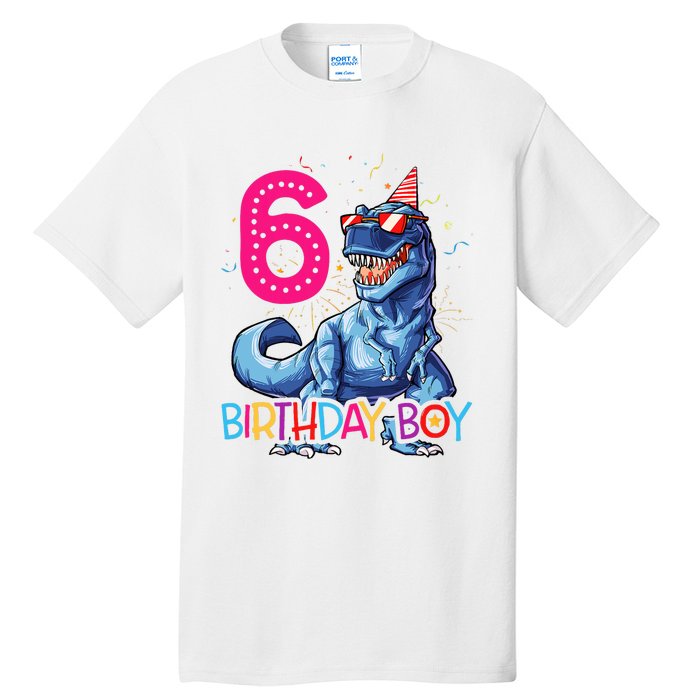 Dinosaur T Rex 6 Year Old 6th Birthday Tall T-Shirt