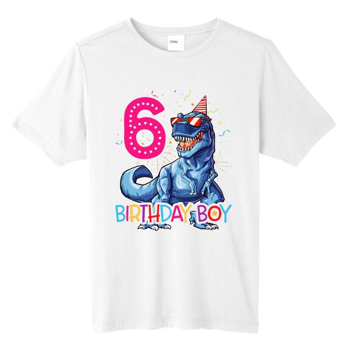 Dinosaur T Rex 6 Year Old 6th Birthday Tall Fusion ChromaSoft Performance T-Shirt