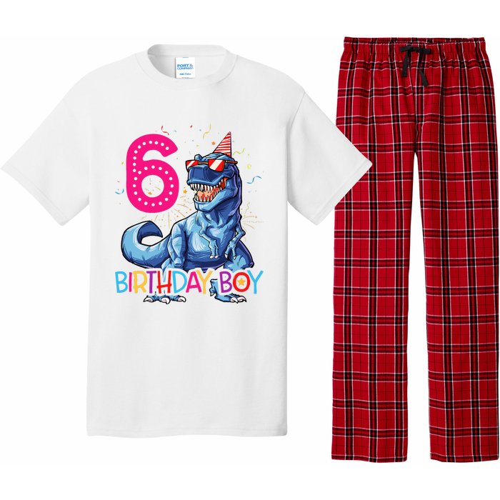 Dinosaur T Rex 6 Year Old 6th Birthday Pajama Set