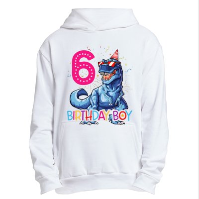 Dinosaur T Rex 6 Year Old 6th Birthday Urban Pullover Hoodie