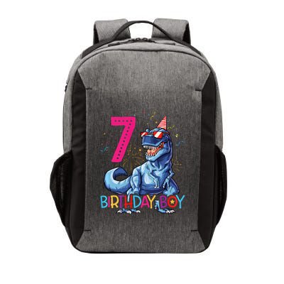 Dinosaur T Rex 7 Year Old 7th Birthday Vector Backpack