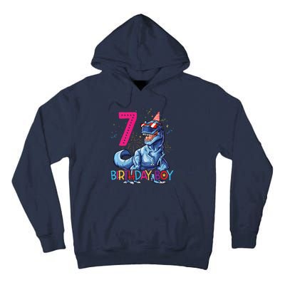 Dinosaur T Rex 7 Year Old 7th Birthday Tall Hoodie