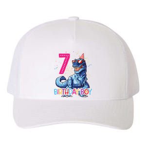 Dinosaur T Rex 7 Year Old 7th Birthday Yupoong Adult 5-Panel Trucker Hat