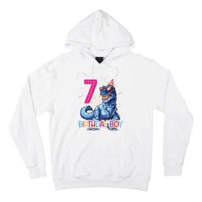 Dinosaur T Rex 7 Year Old 7th Birthday Hoodie