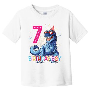 Dinosaur T Rex 7 Year Old 7th Birthday Toddler T-Shirt